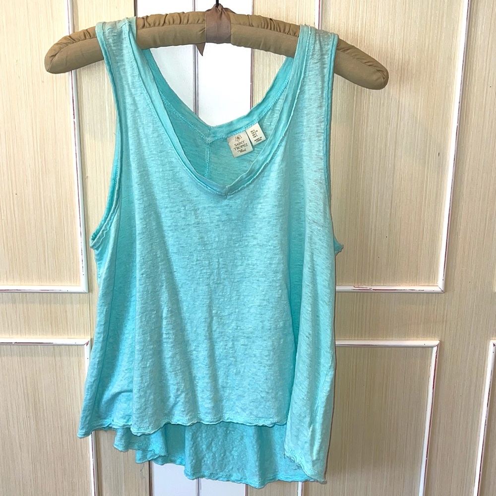 3/$15 St. Tropez West Linen 100% Linen Tank Top